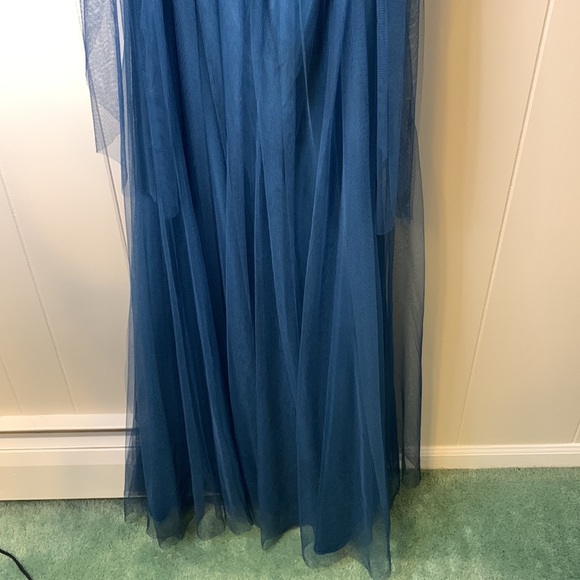 Jenny Yoo Annabelle Blue Bridesmaid Convertible Long Maxi Formal Dress Size 10 - Picture 9 of 12